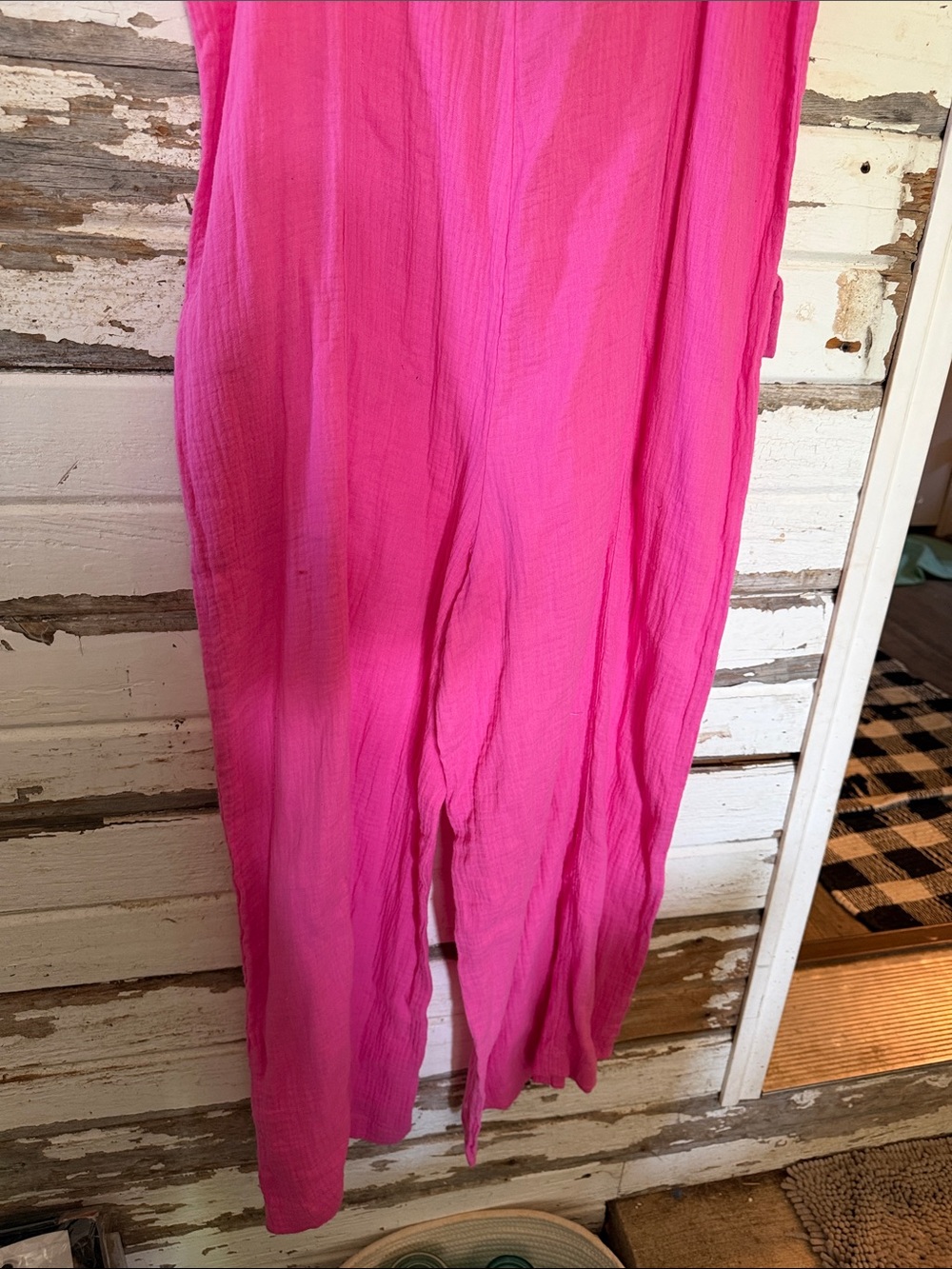 BiBi Hot Pink Sleeveless Button-Front Jumpsuit - Picture 11 of 12